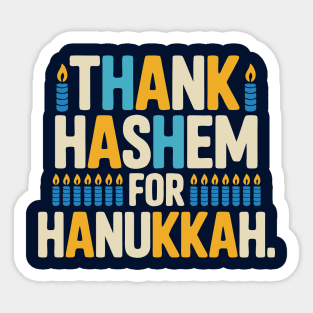 Thank HaShem for Hanukkah – Colorful Candle Design Sticker